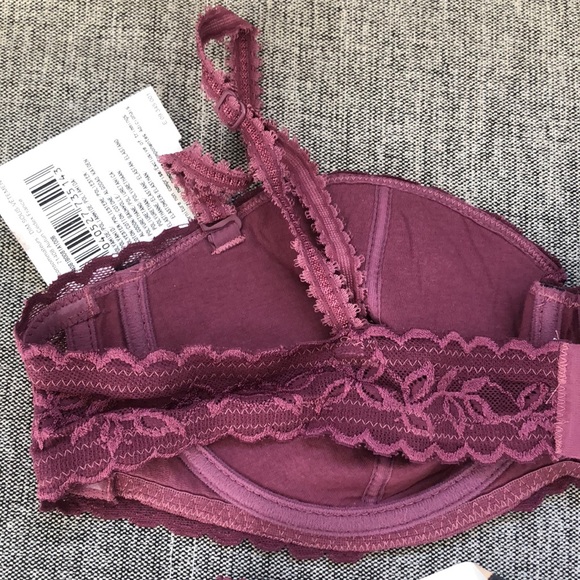New DIM France purple strapless bra thong 38B M - Picture 6 of 9